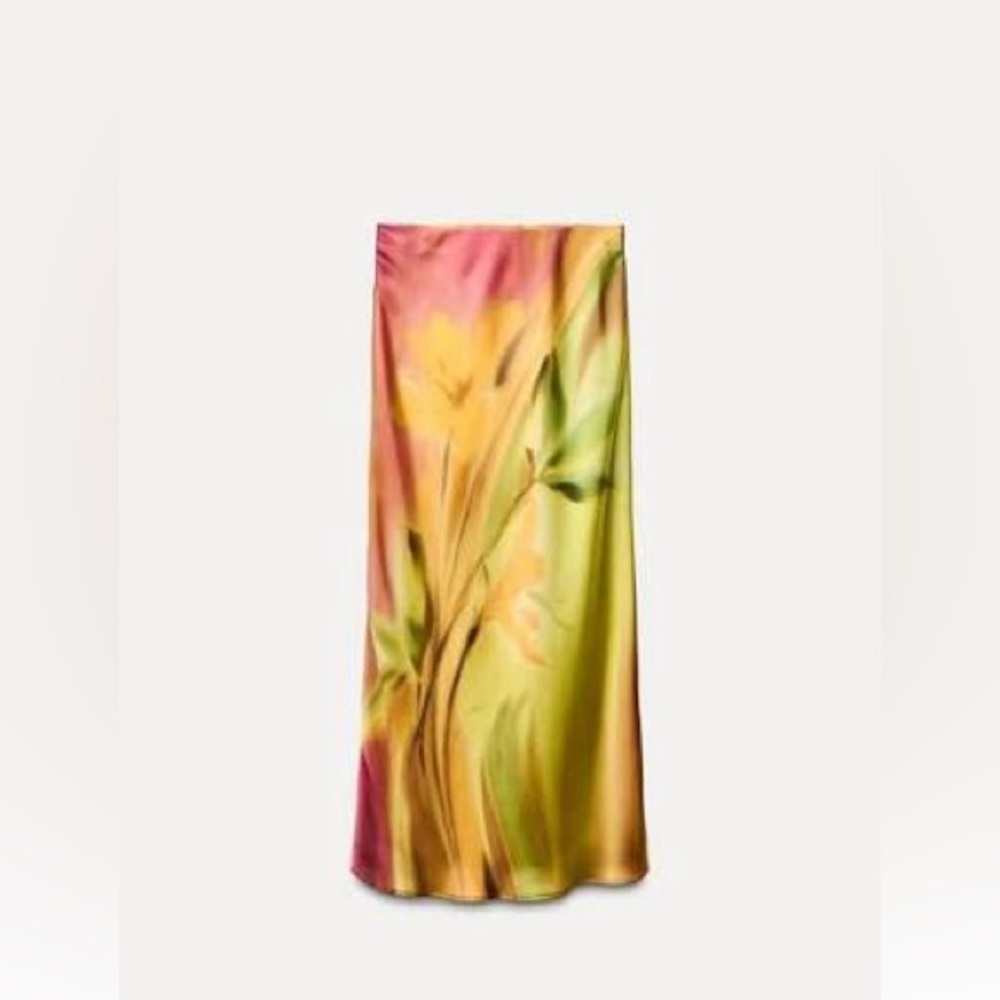 Zara Vibrant Floral Maxi Skirt in Pink and Yellow